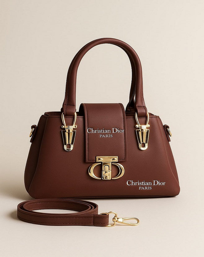 Christian Dior Brown Leather Handbag.