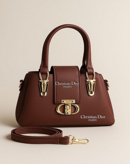 Christian Dior Brown Leather Handbag.