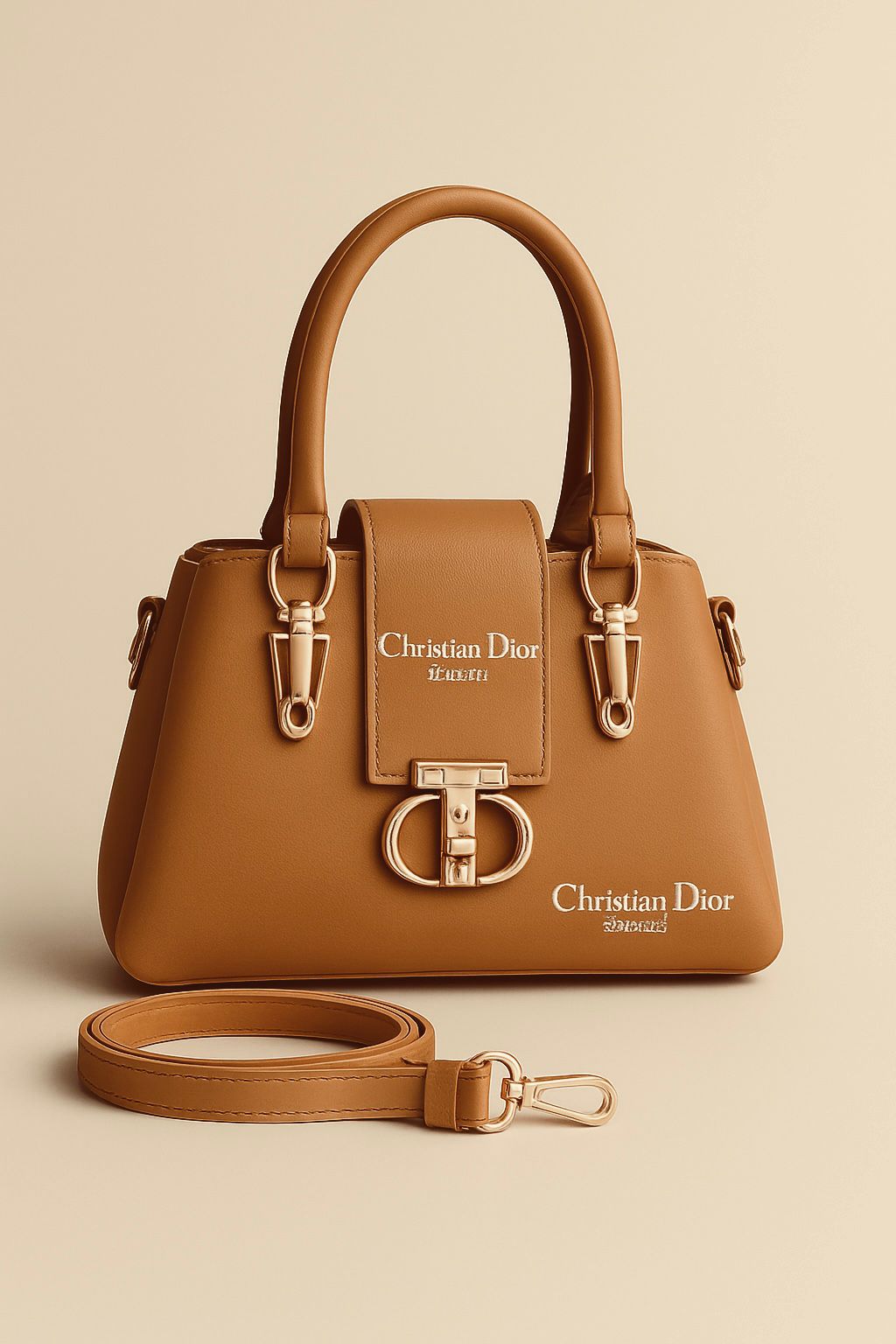 Christian Dior Brown Leather Handbag.
