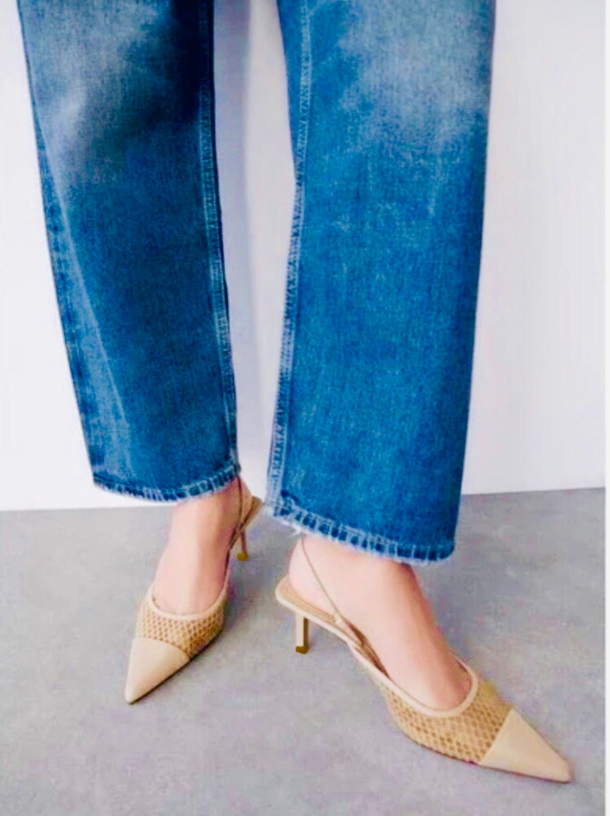Women- Sandal   ZARA Pointed Toe Slingback Heel