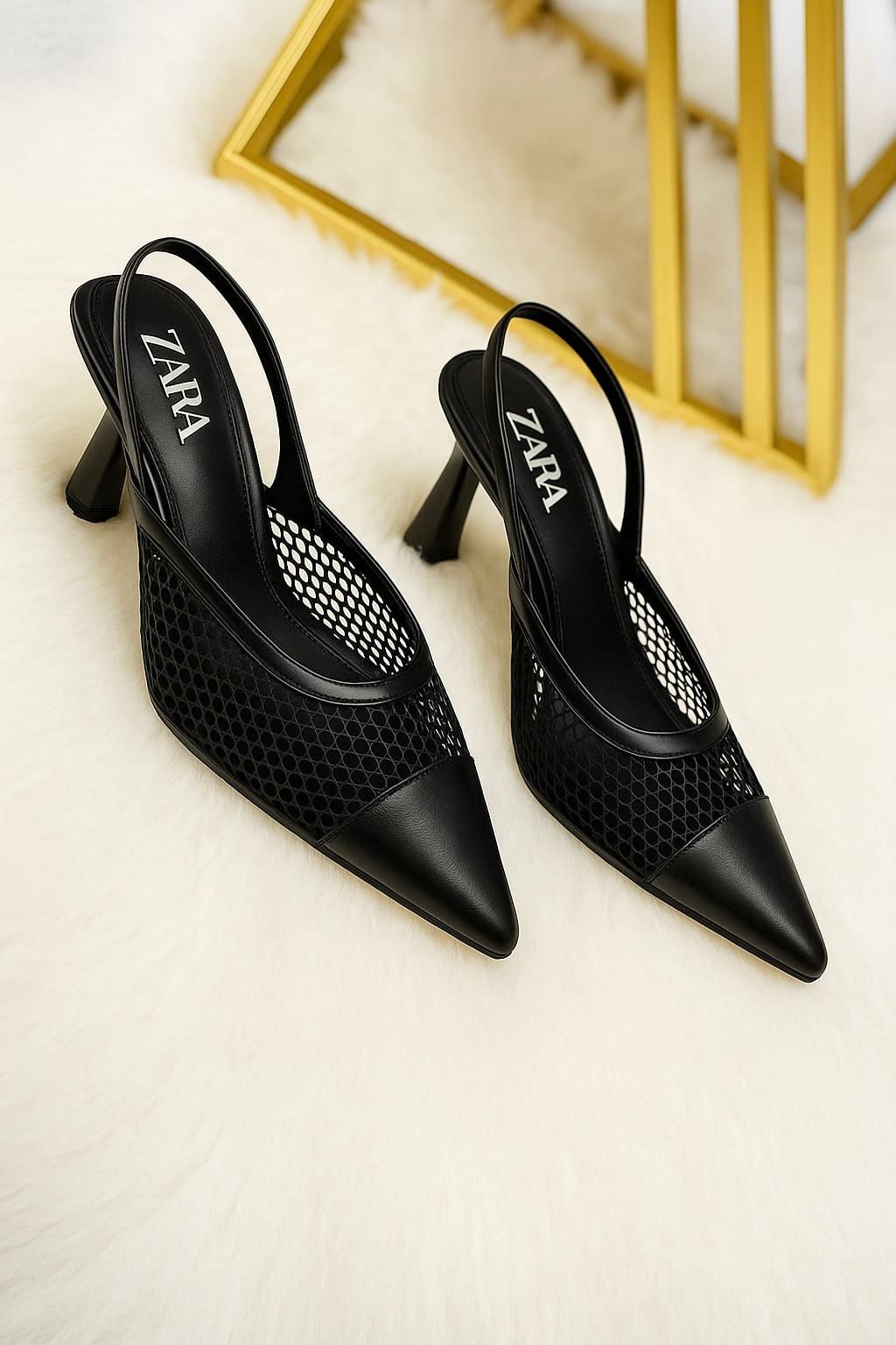 Women- Sandal   ZARA Pointed Toe Slingback Heel