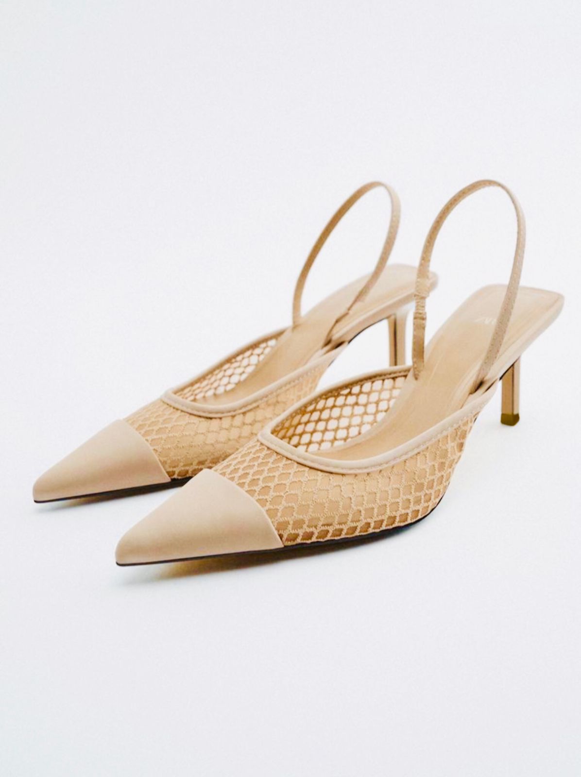 Women- Sandal   ZARA Pointed Toe Slingback Heel