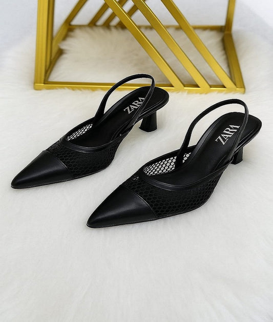 Women- Sandal   ZARA Pointed Toe Slingback Heel