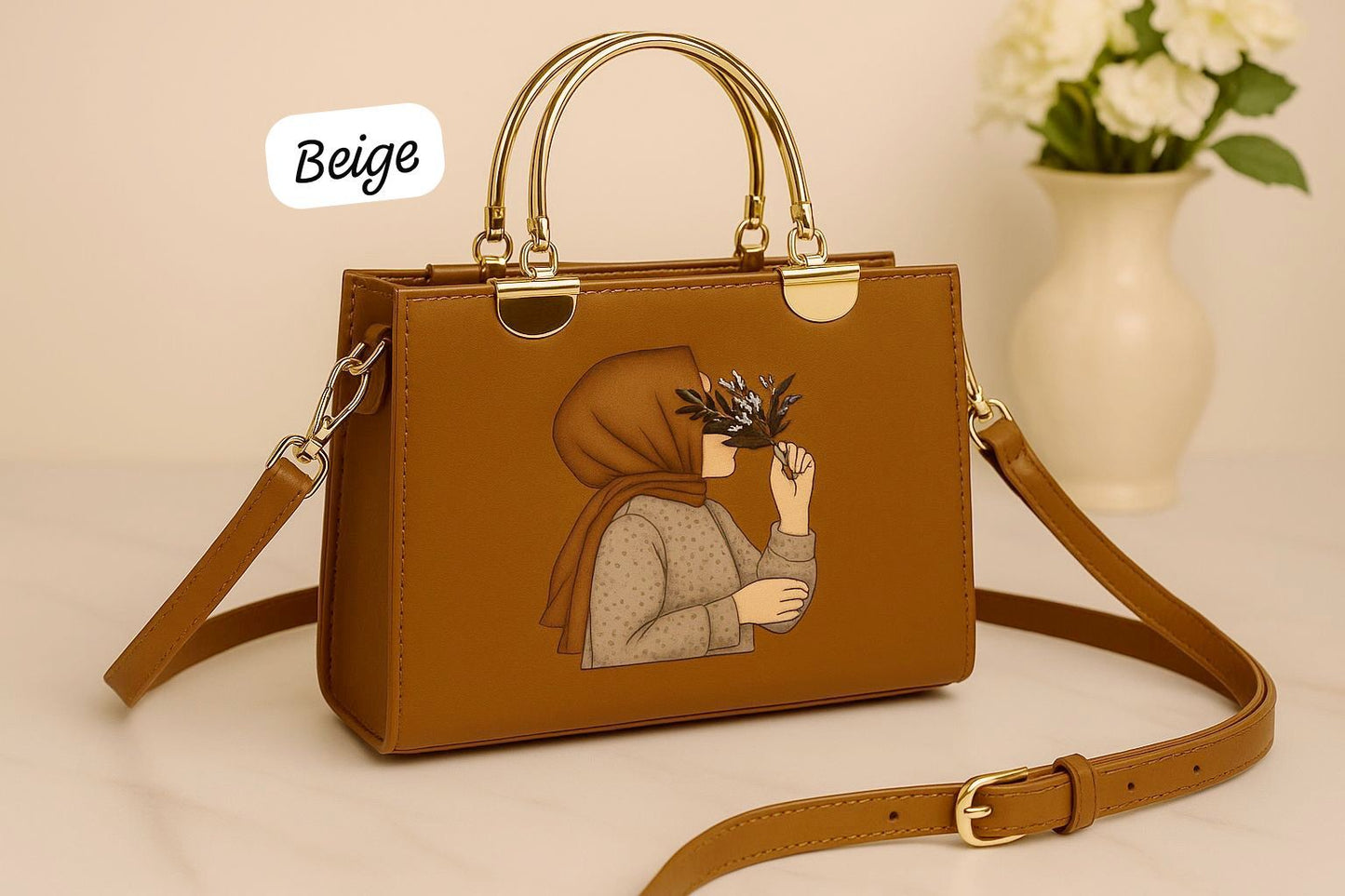 👜 Stylish Hijab Printed Handbag – Scent Bags  Elegant design meets modern modesty!