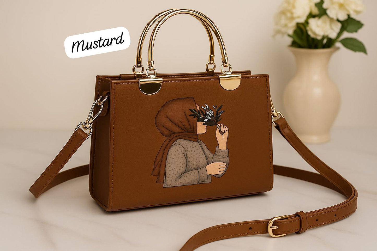 👜 Stylish Hijab Printed Handbag – Scent Bags  Elegant design meets modern modesty!