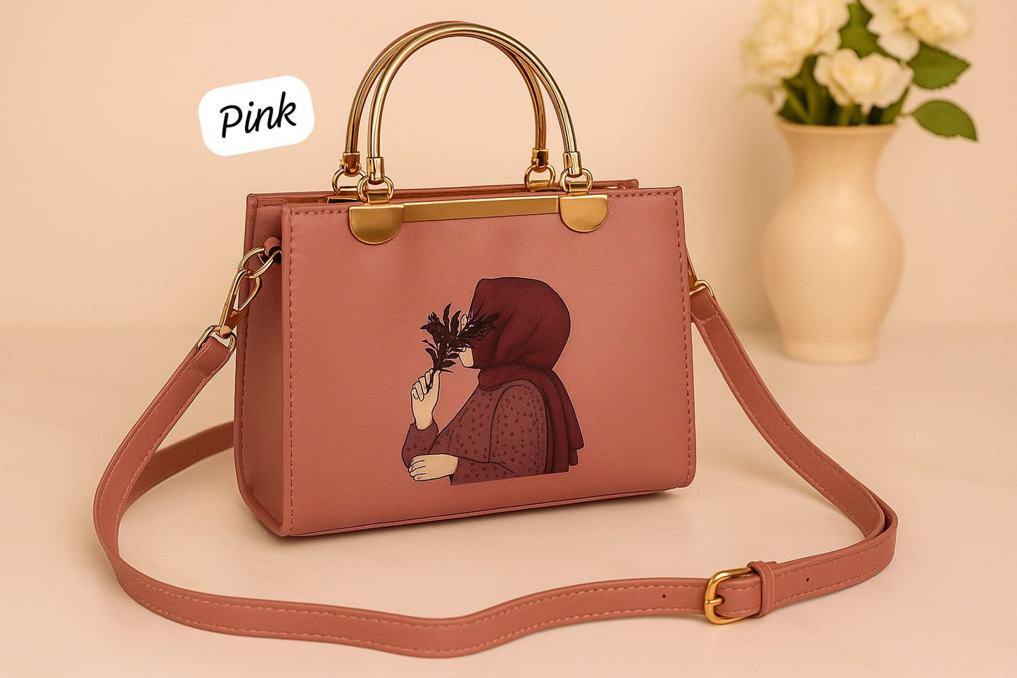 👜 Stylish Hijab Printed Handbag – Scent Bags  Elegant design meets modern modesty!