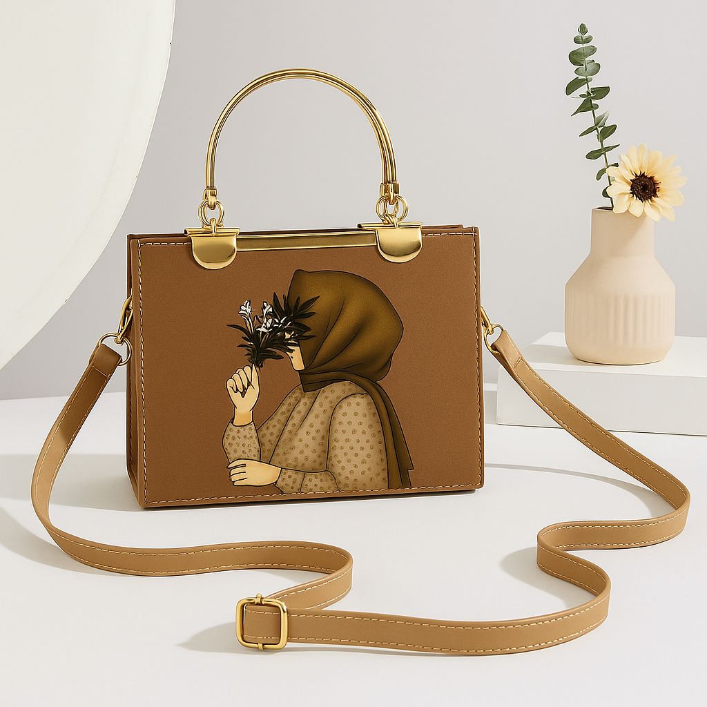 👜 Stylish Hijab Printed Handbag – Scent Bags  Elegant design meets modern modesty!
