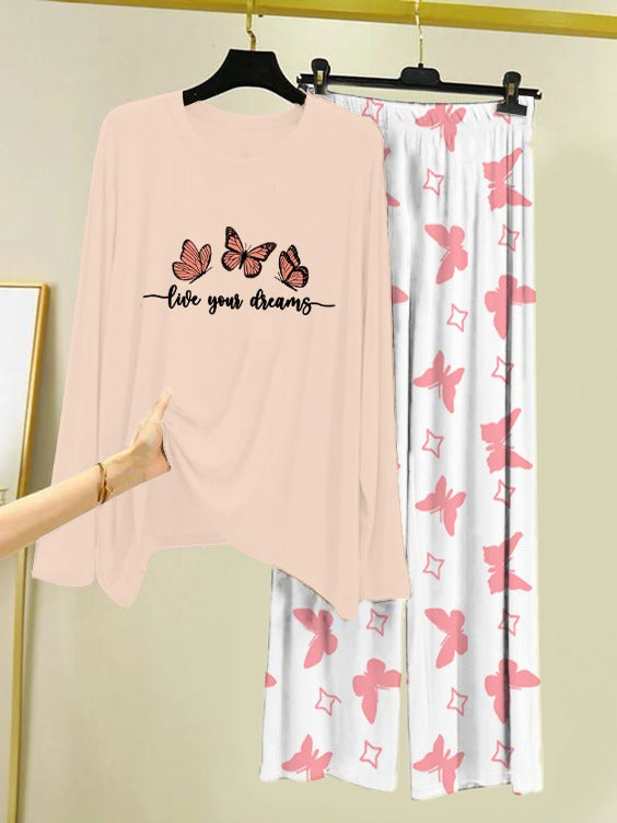 New Printed Night Suit With Trousers For Women.