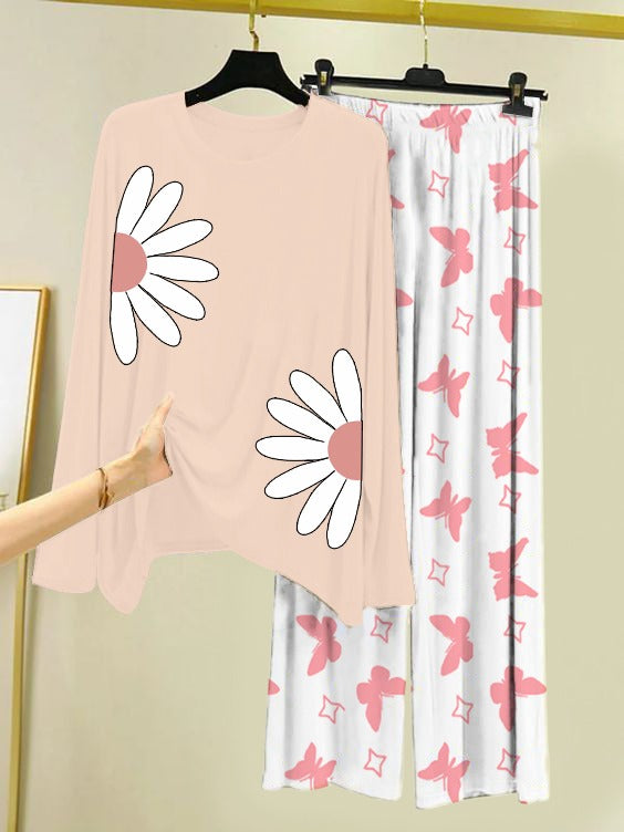 New Printed Night Suit With Trousers For Women.