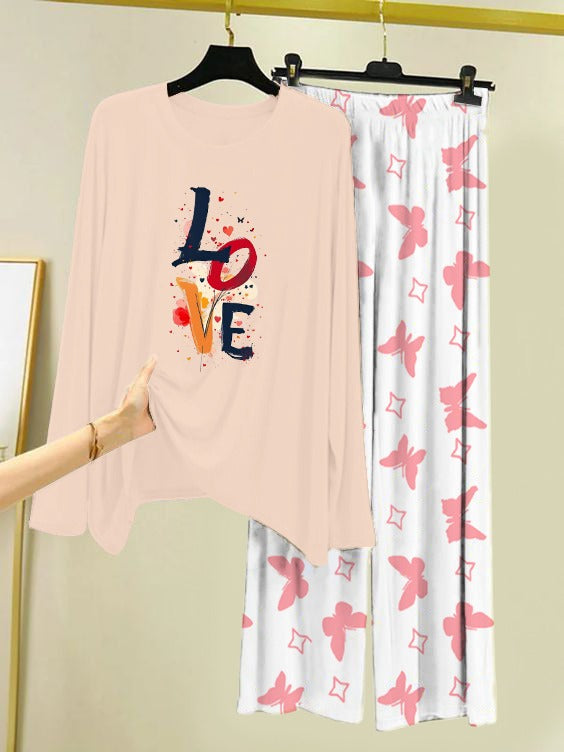 New Printed Night Suit With Trousers For Women.