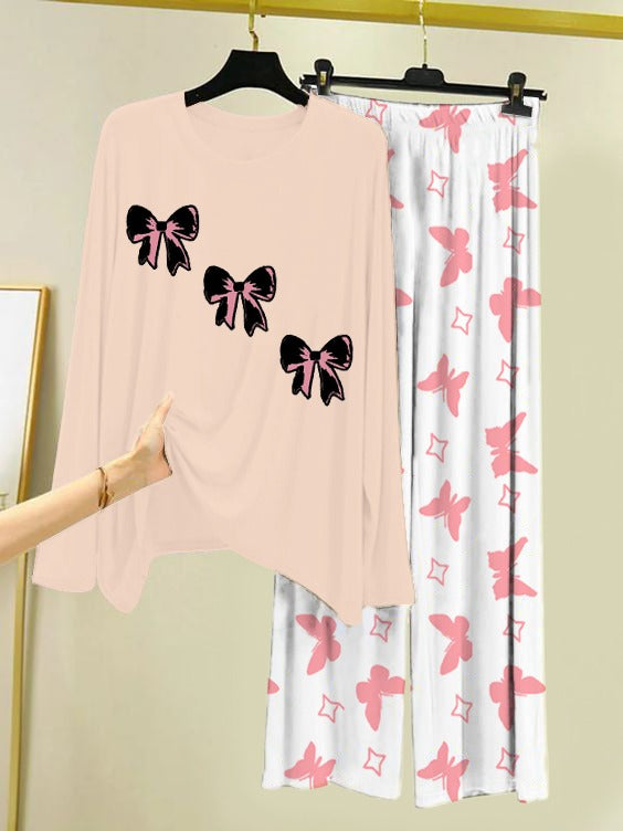 New Printed Night Suit With Trousers For Women.