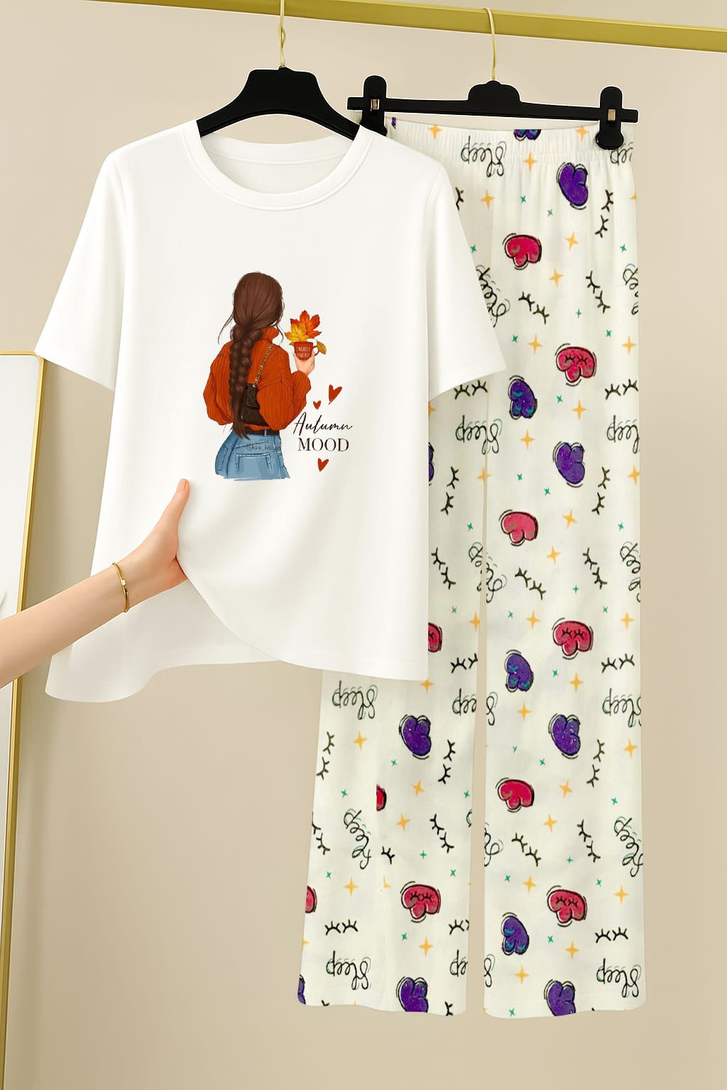 Printed night dress  lounge Wear For Girls and Womens