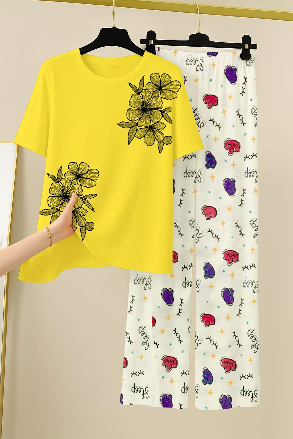 Printed night dress  lounge Wear For Girls and Womens