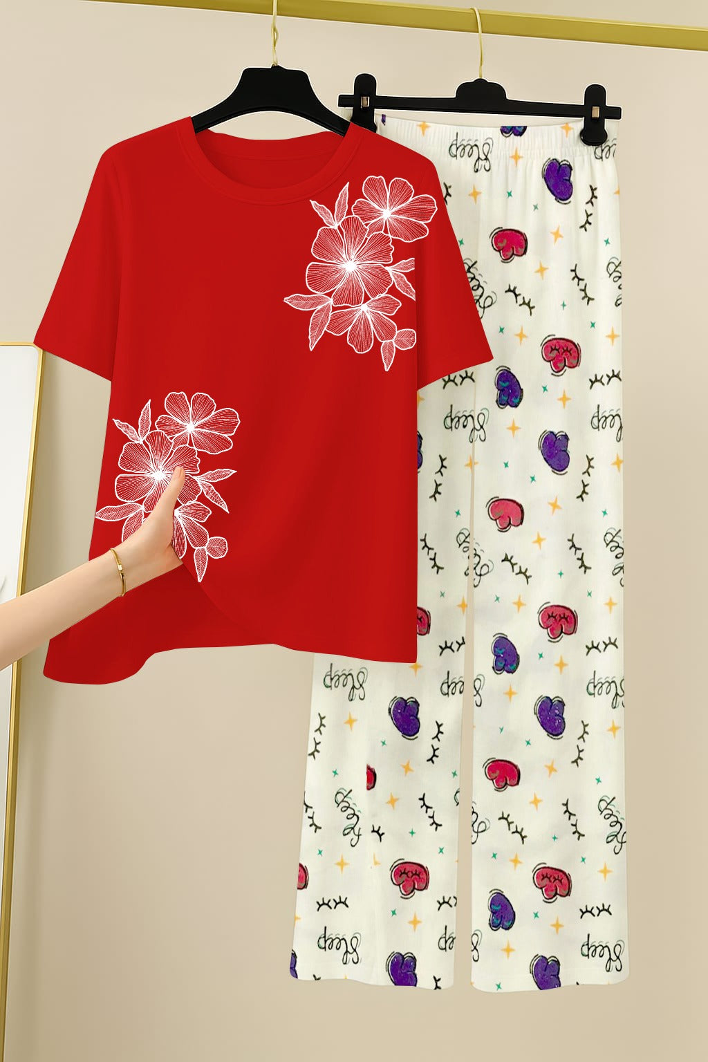 Printed night dress  lounge Wear For Girls and Womens