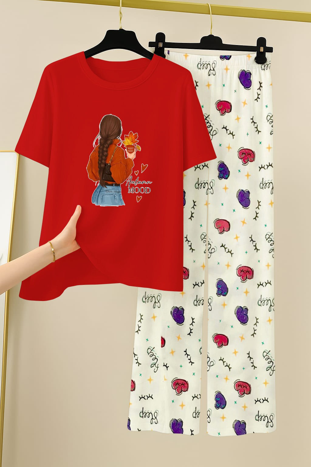 Printed night dress  lounge Wear For Girls and Womens