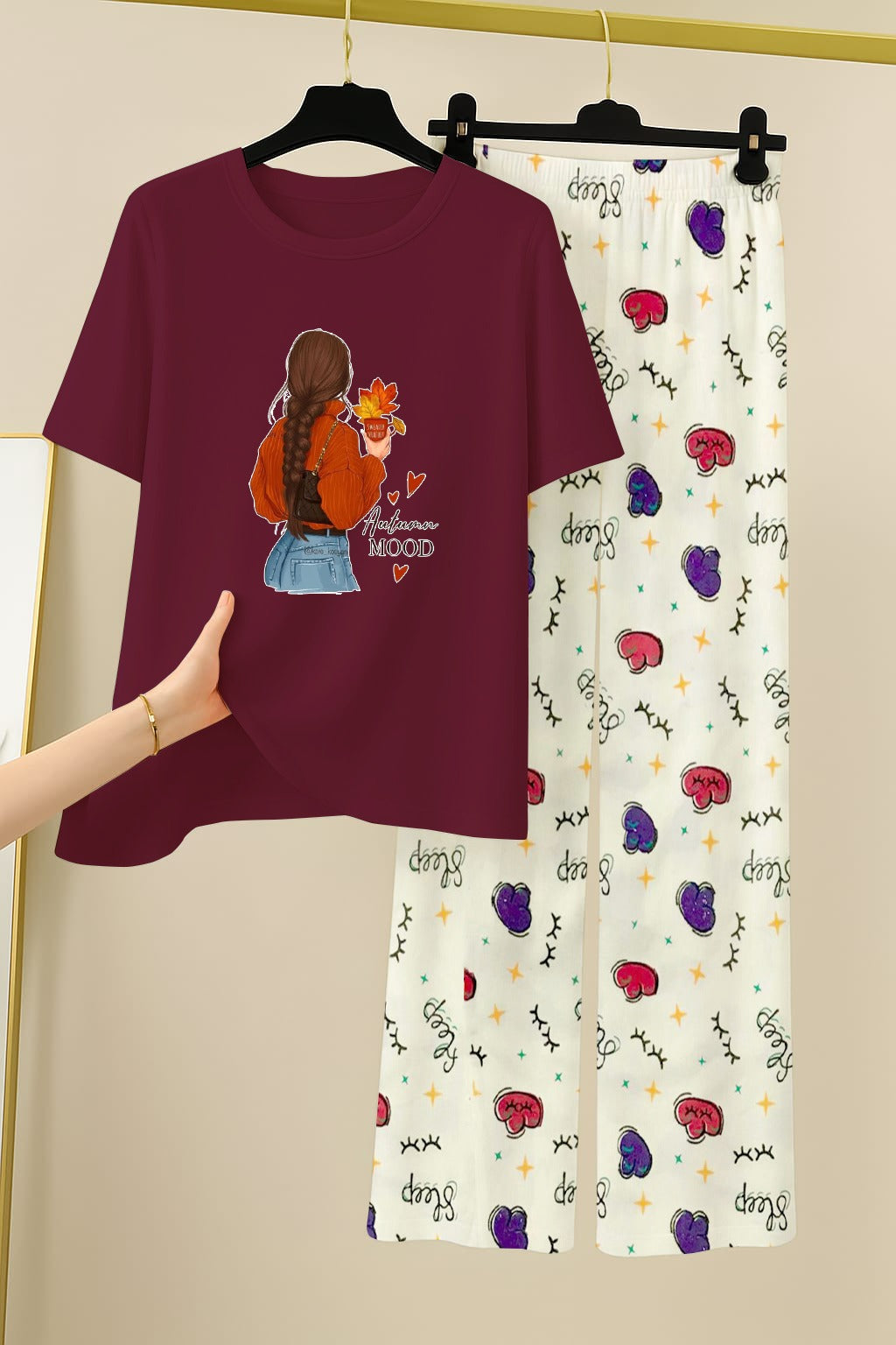 Printed night dress  lounge Wear For Girls and Womens