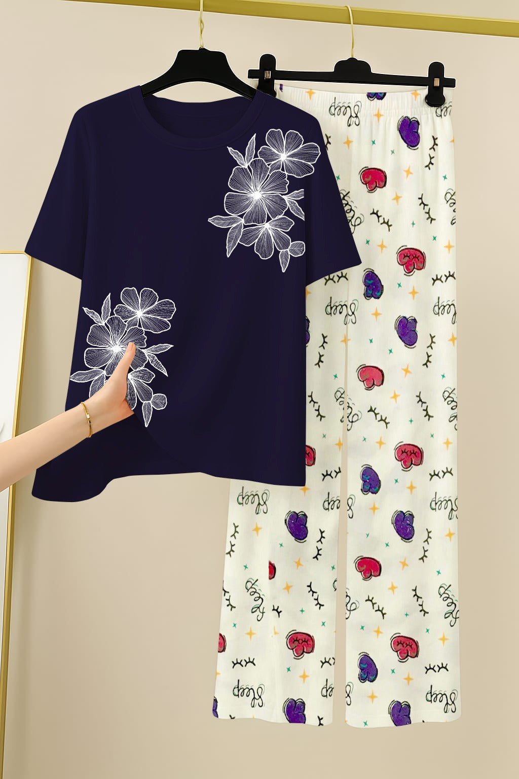 Printed night dress  lounge Wear For Girls and Womens