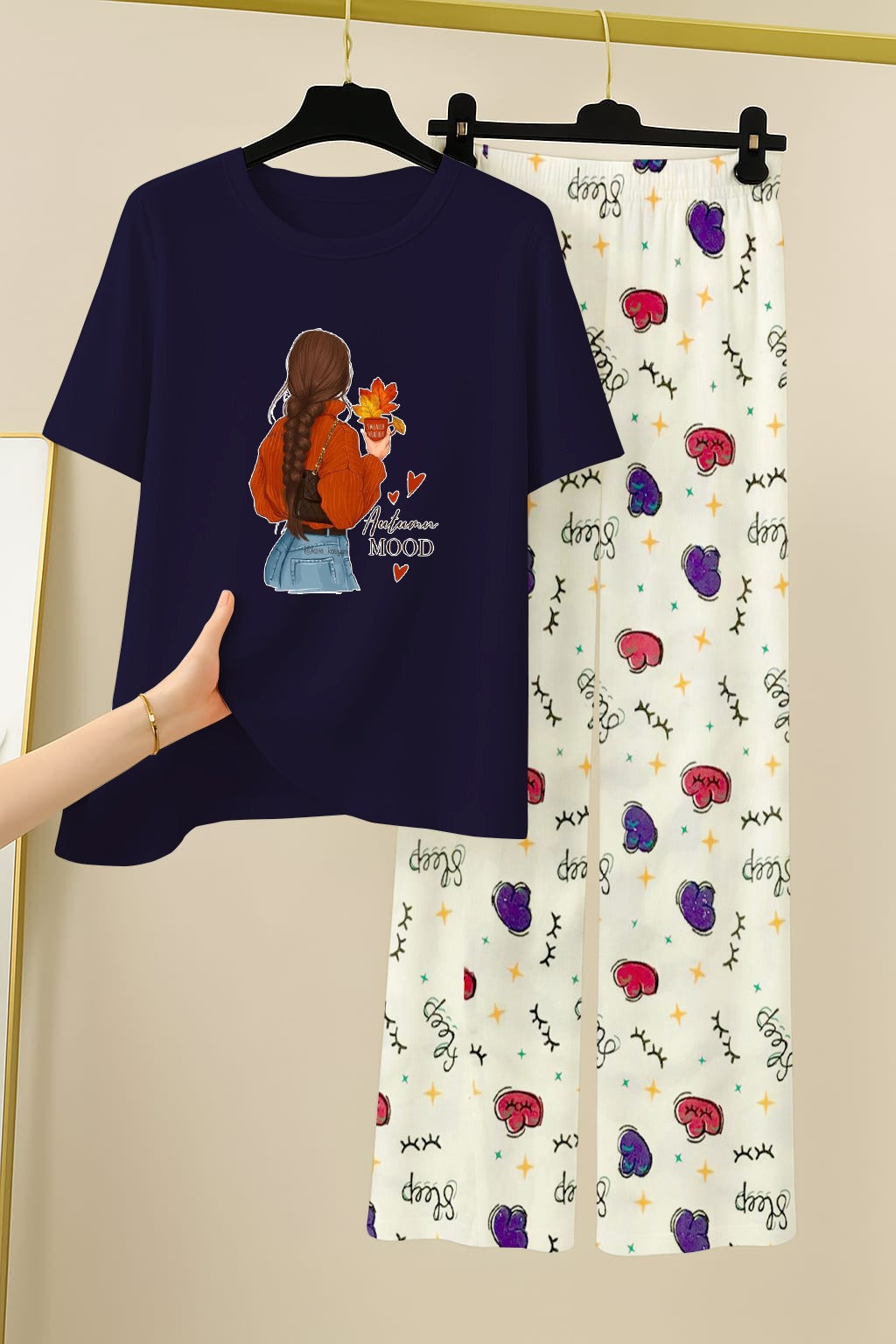 Printed night dress  lounge Wear For Girls and Womens