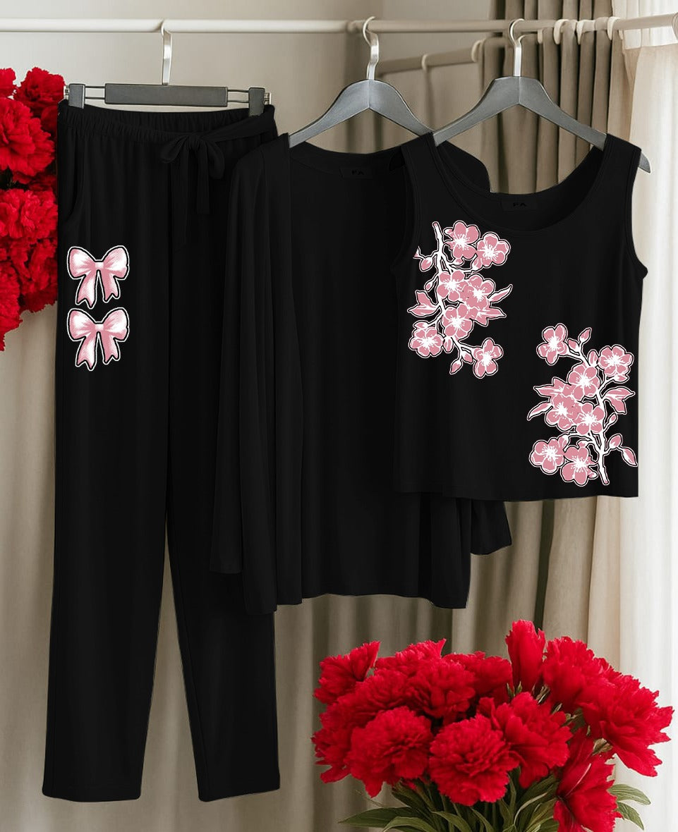 3 pc Night Suit Printed