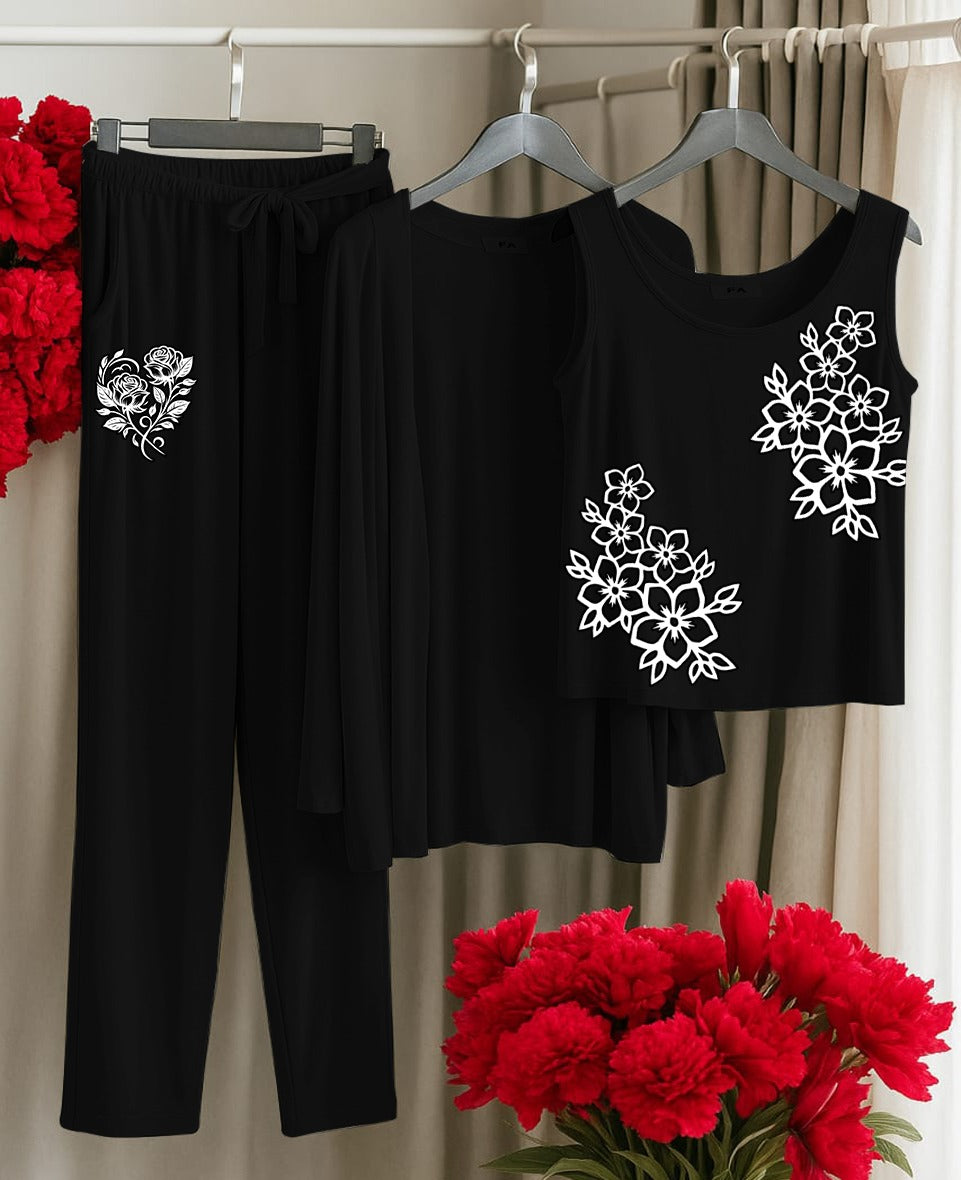 3 pc Night Suit Printed