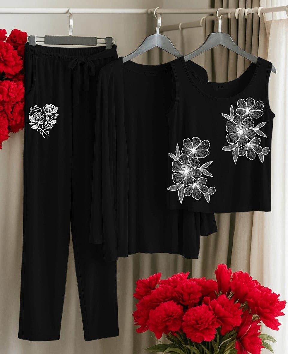 3 pc Night Suit Printed