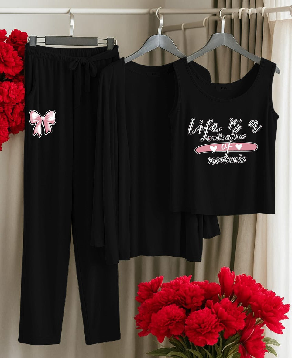 3 pc Night Suit Printed