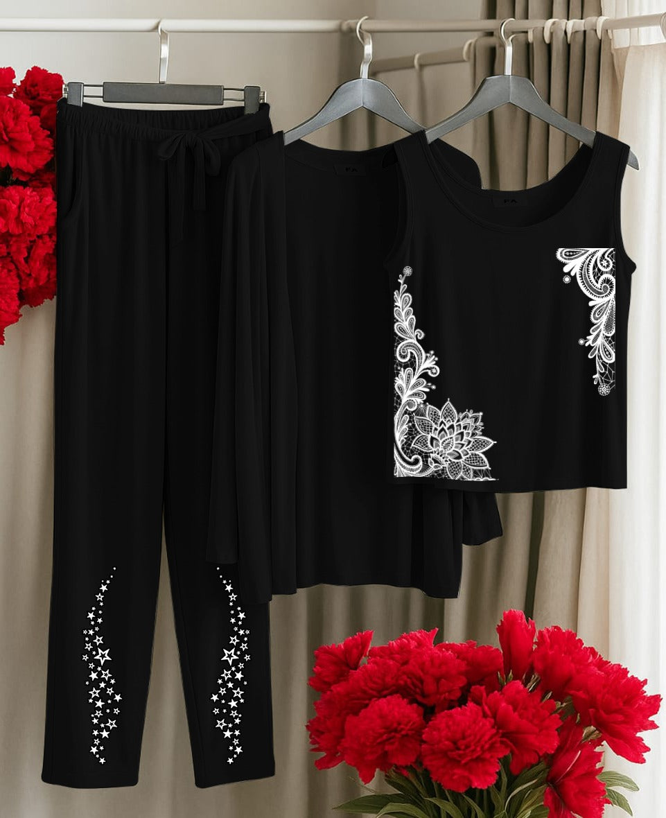 3 pc Night Suit Printed