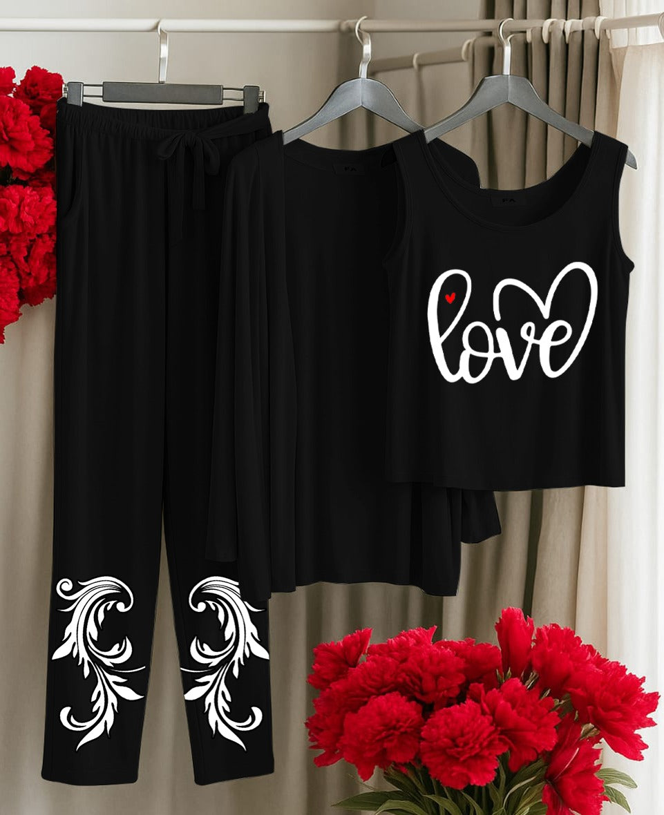 3 pc Night Suit Printed