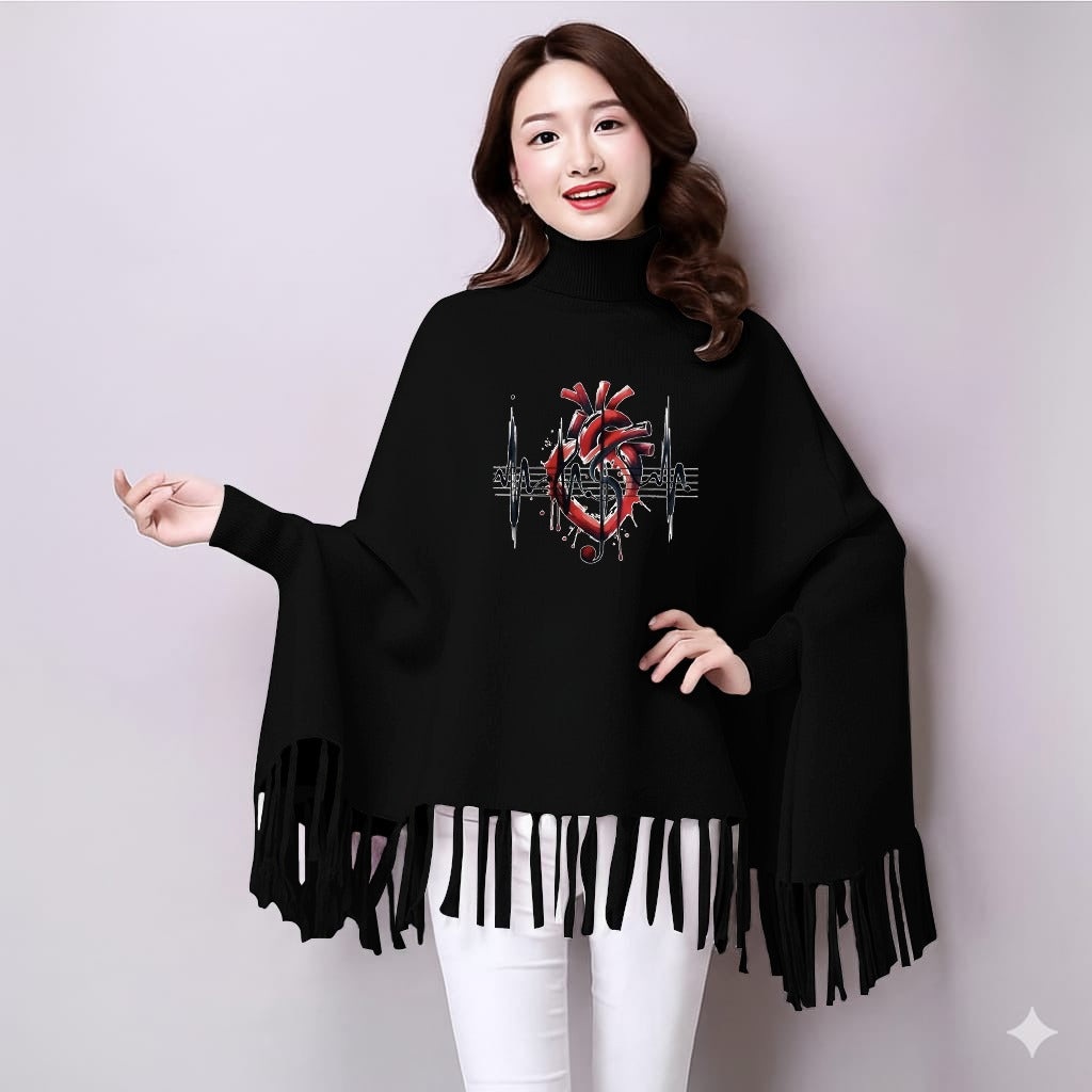 Winter collection🥶🥶  Printed poncho for women