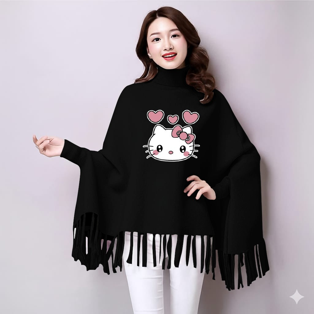 Winter collection🥶🥶  Printed poncho for women