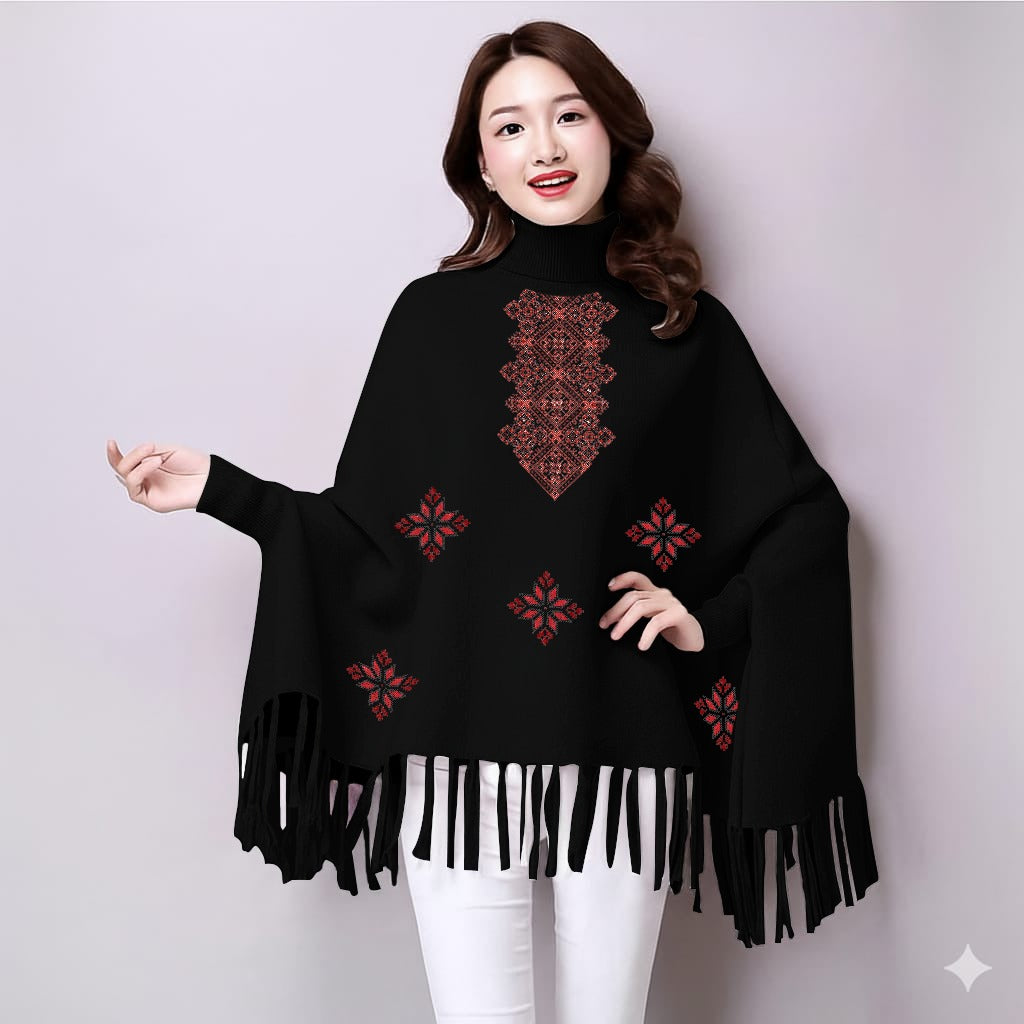 Winter collection🥶🥶  Printed poncho for women