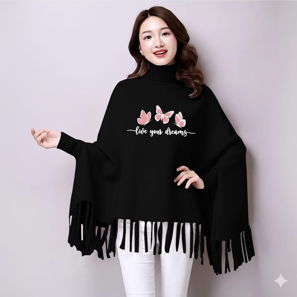 Winter collection🥶🥶  Printed poncho for women