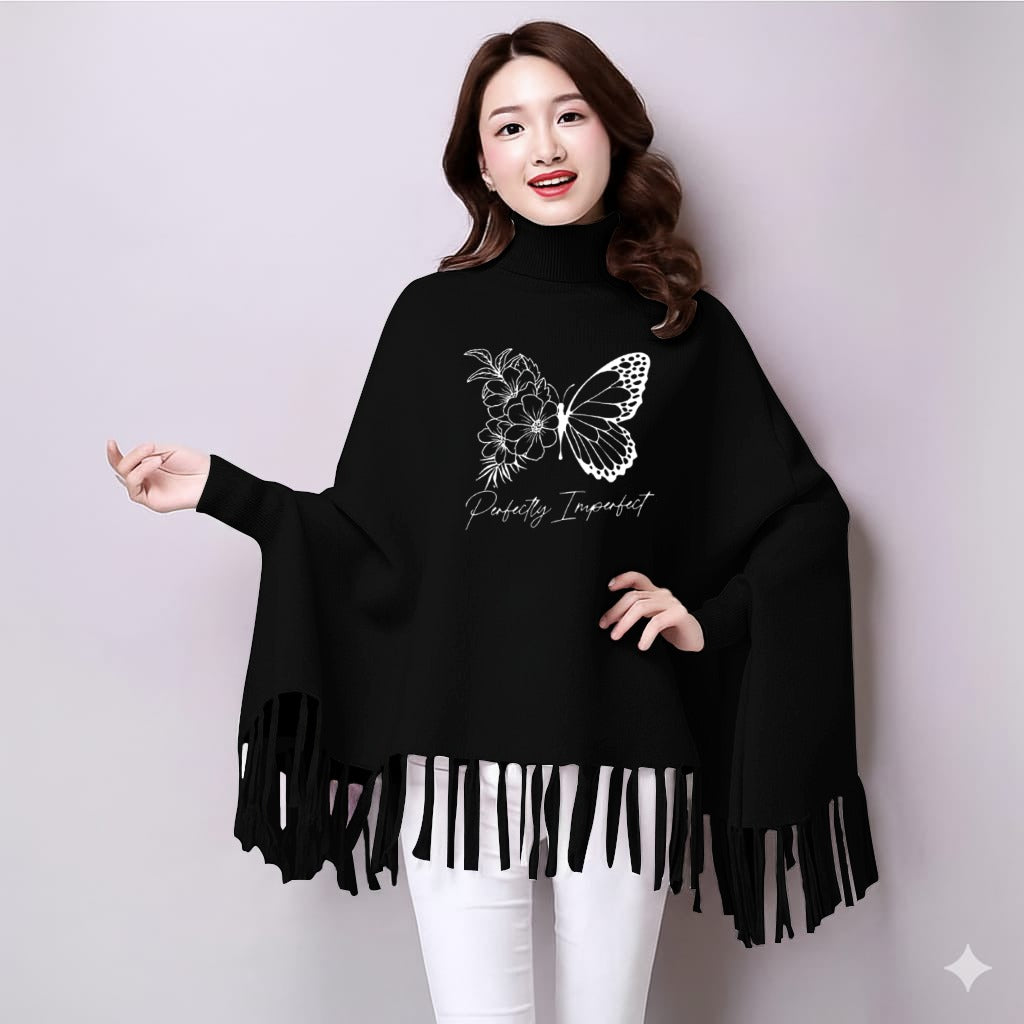 Winter collection🥶🥶  Printed poncho for women