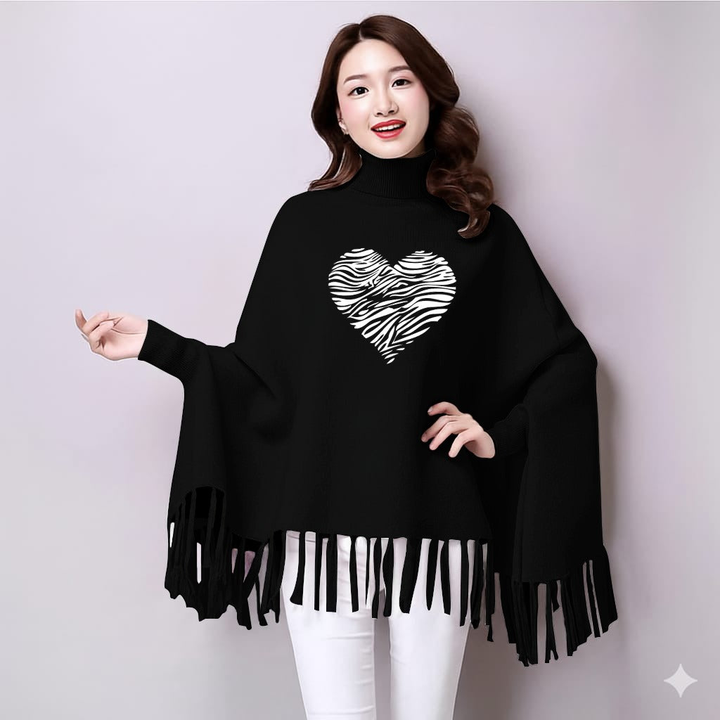 Winter collection🥶🥶  Printed poncho for women