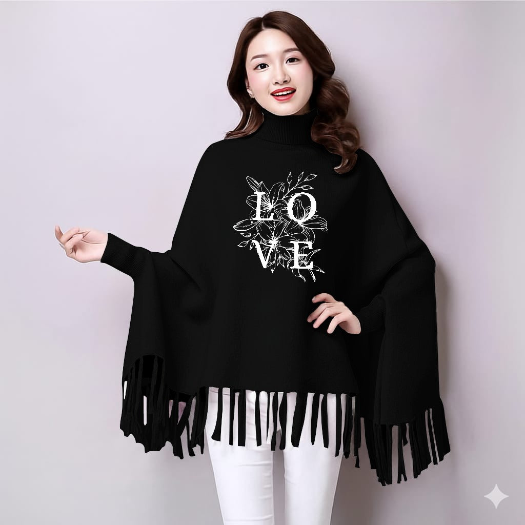 Winter collection🥶🥶  Printed poncho for women