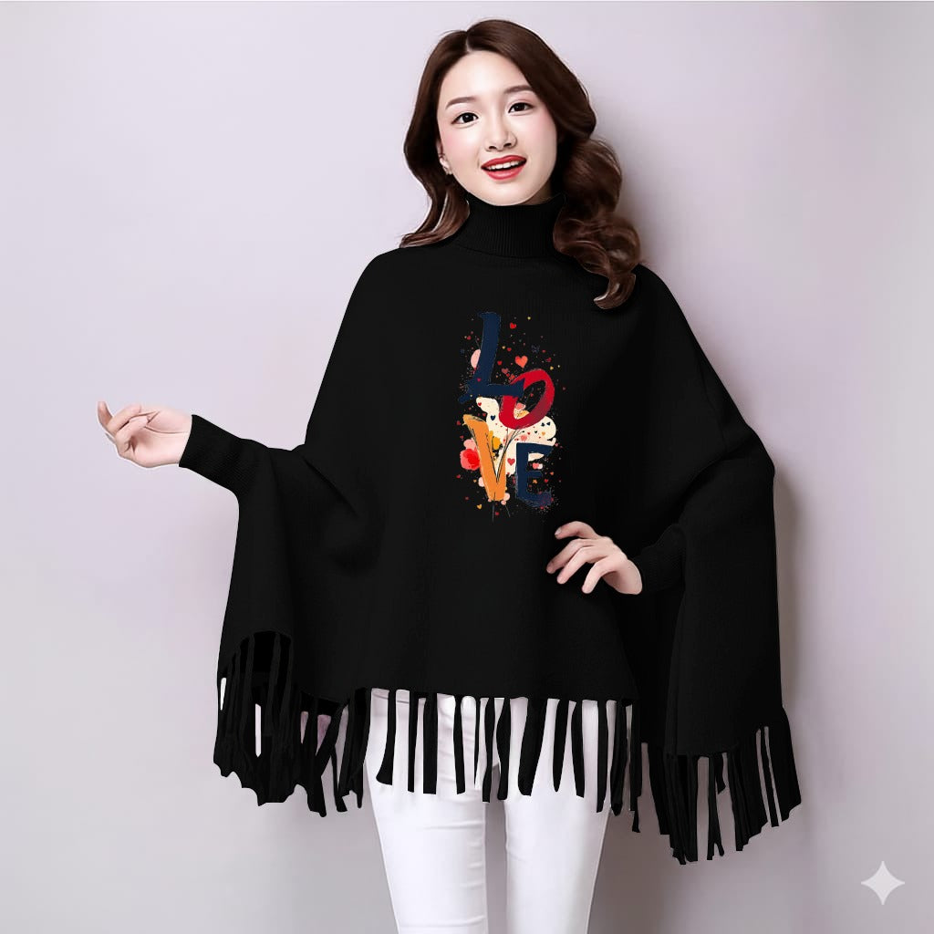 Winter collection🥶🥶  Printed poncho for women