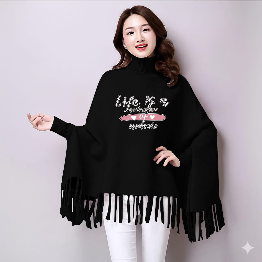 Winter collection🥶🥶  Printed poncho for women