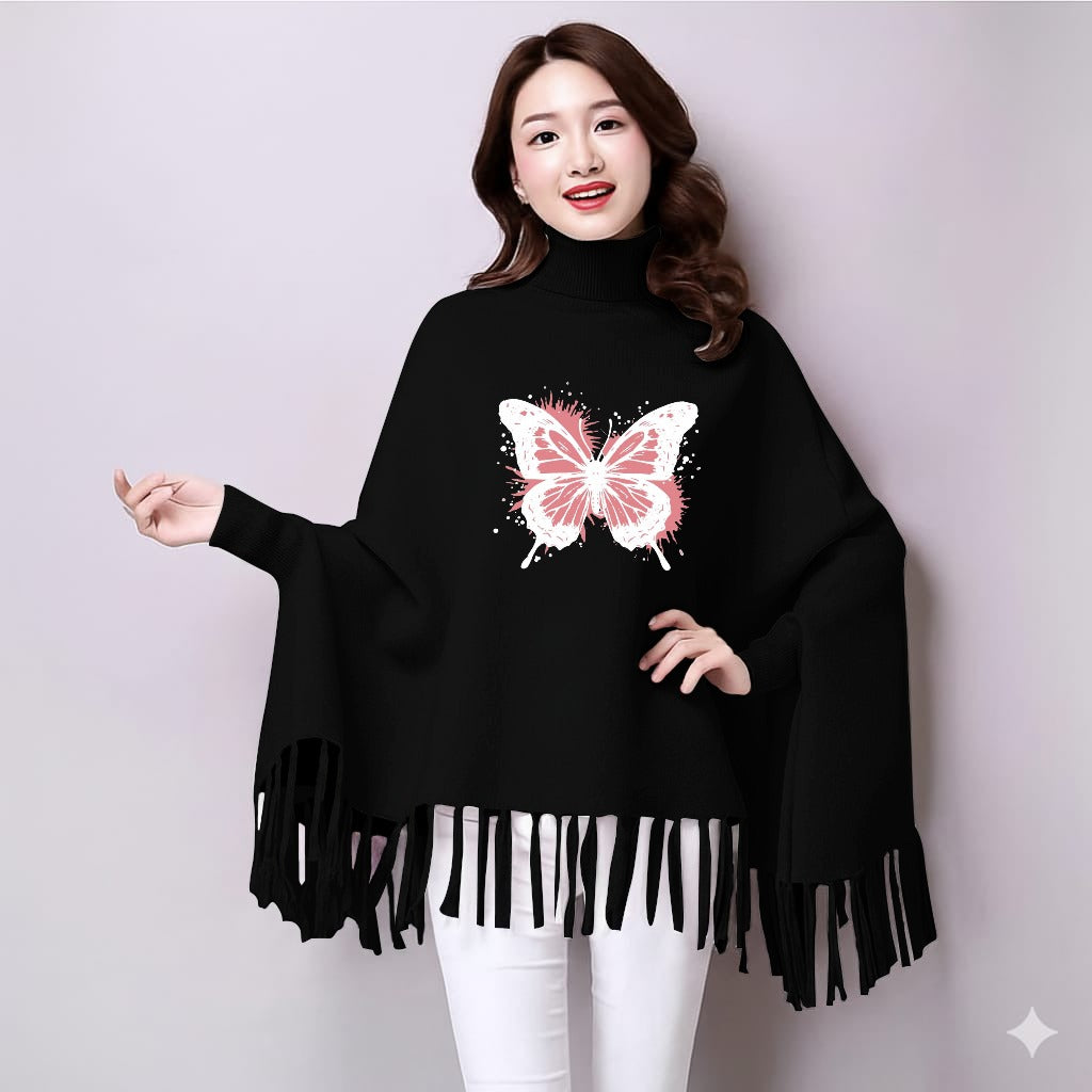 Winter collection🥶🥶  Printed poncho for women