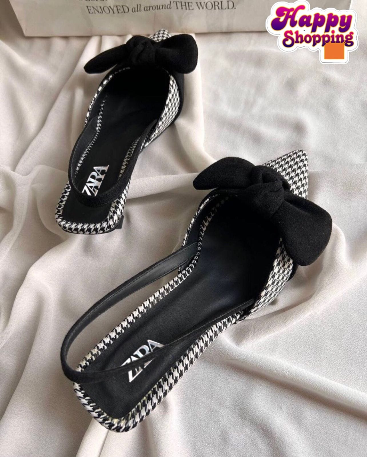 Zara Check Bow Heel 👠