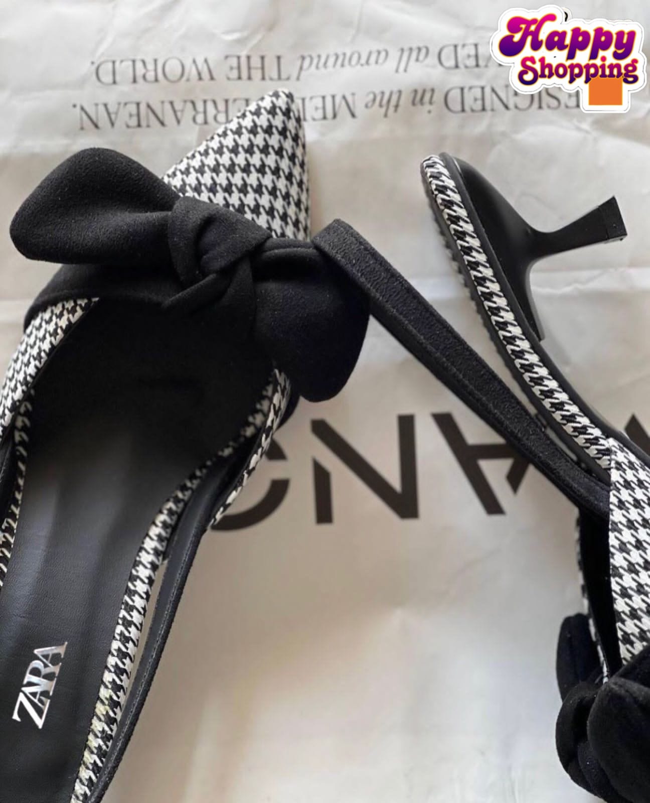 Zara Check Bow Heel 👠