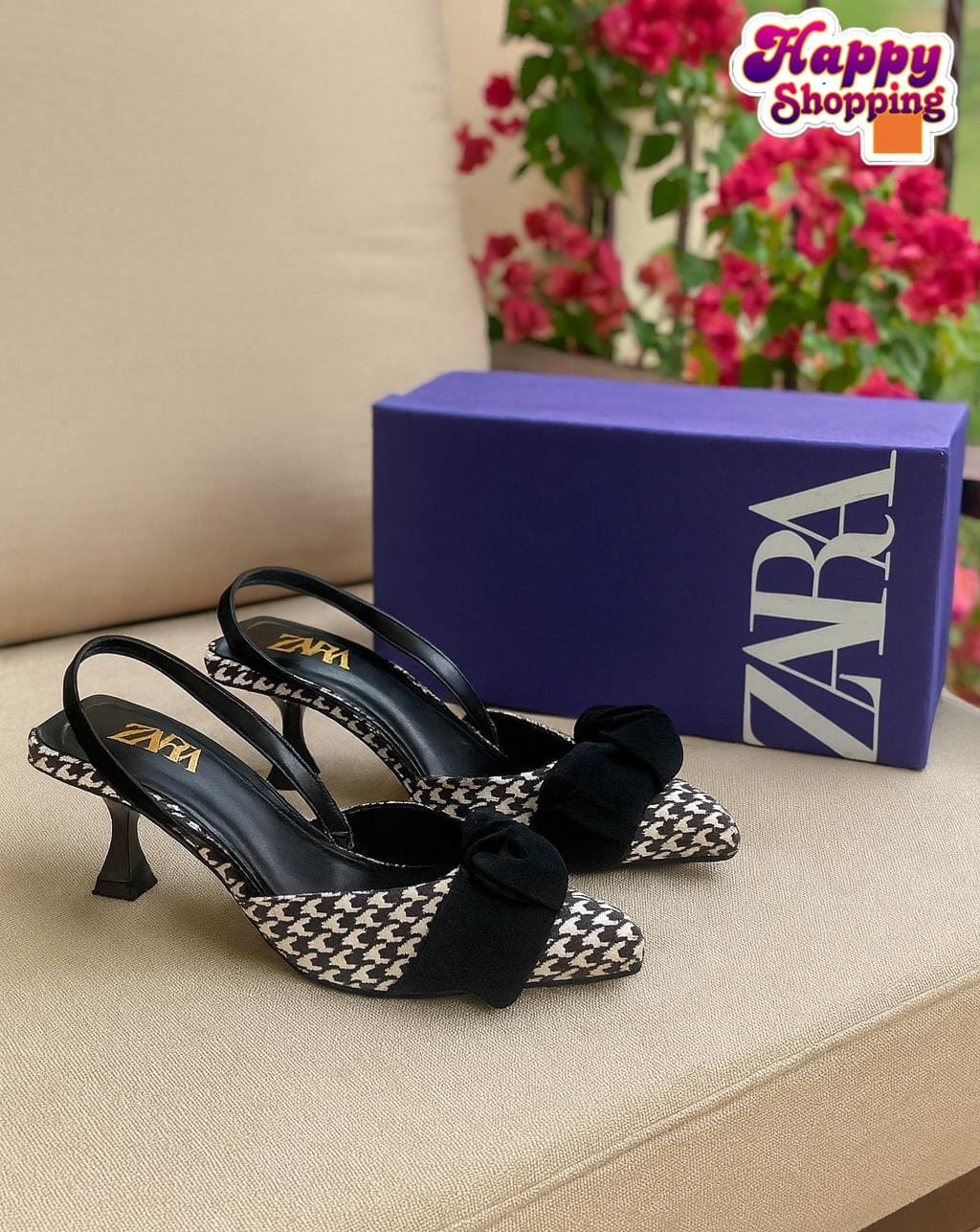 Zara Check Bow Heel 👠