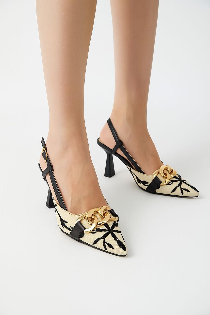 ZARA EMBROIDERED HEELS
