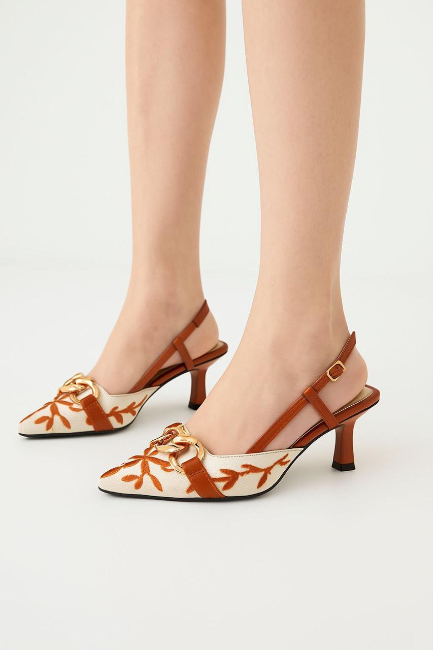 ZARA EMBROIDERED HEELS