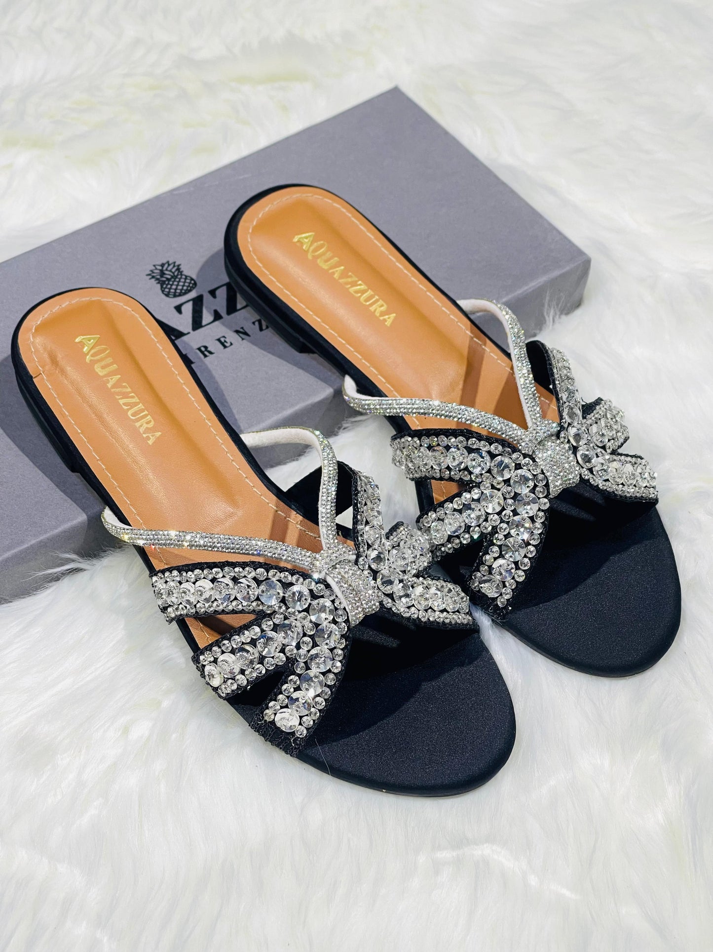 AQUAZZURA EMBROIDERED FLATS