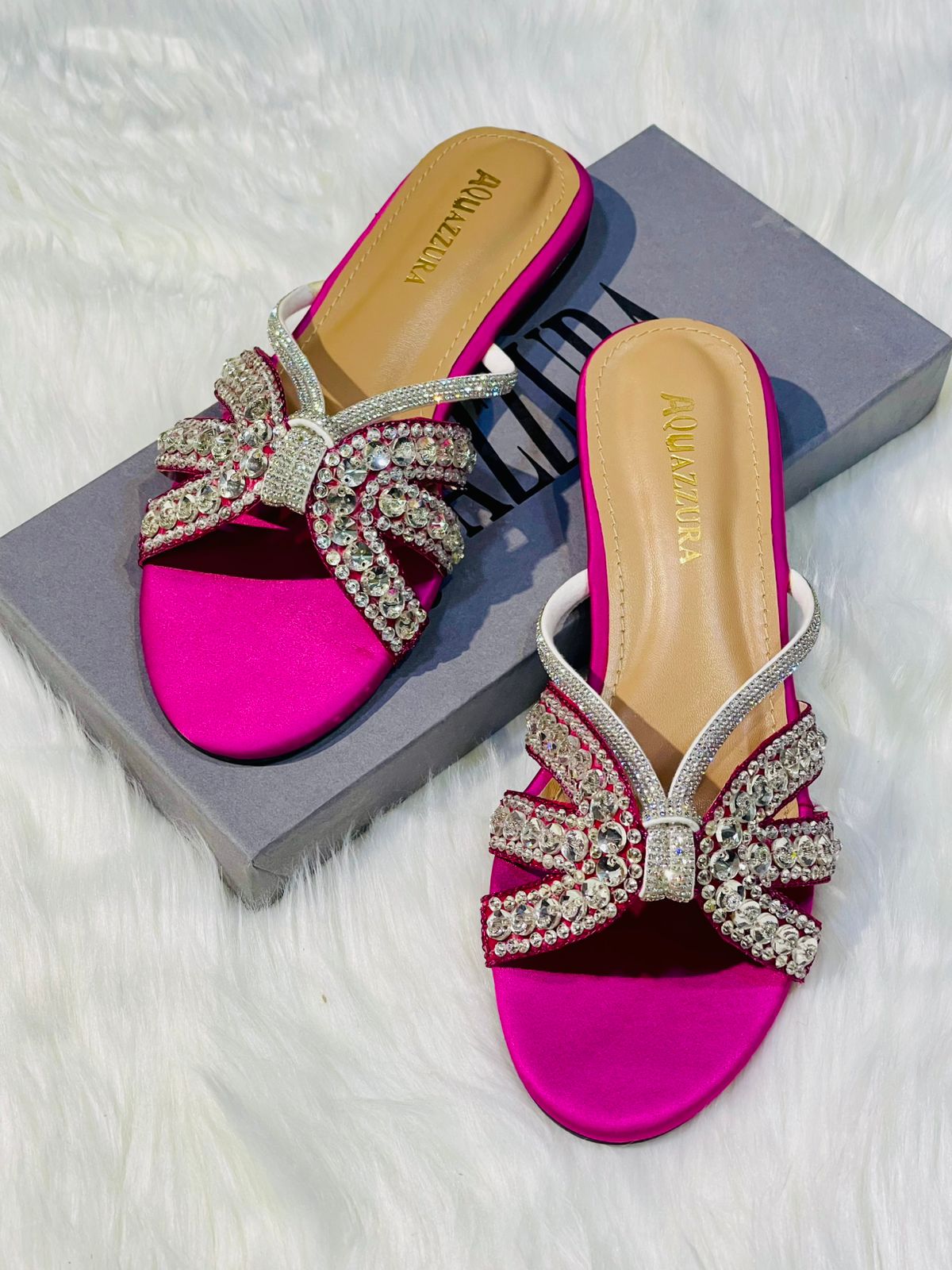 AQUAZZURA EMBROIDERED FLATS