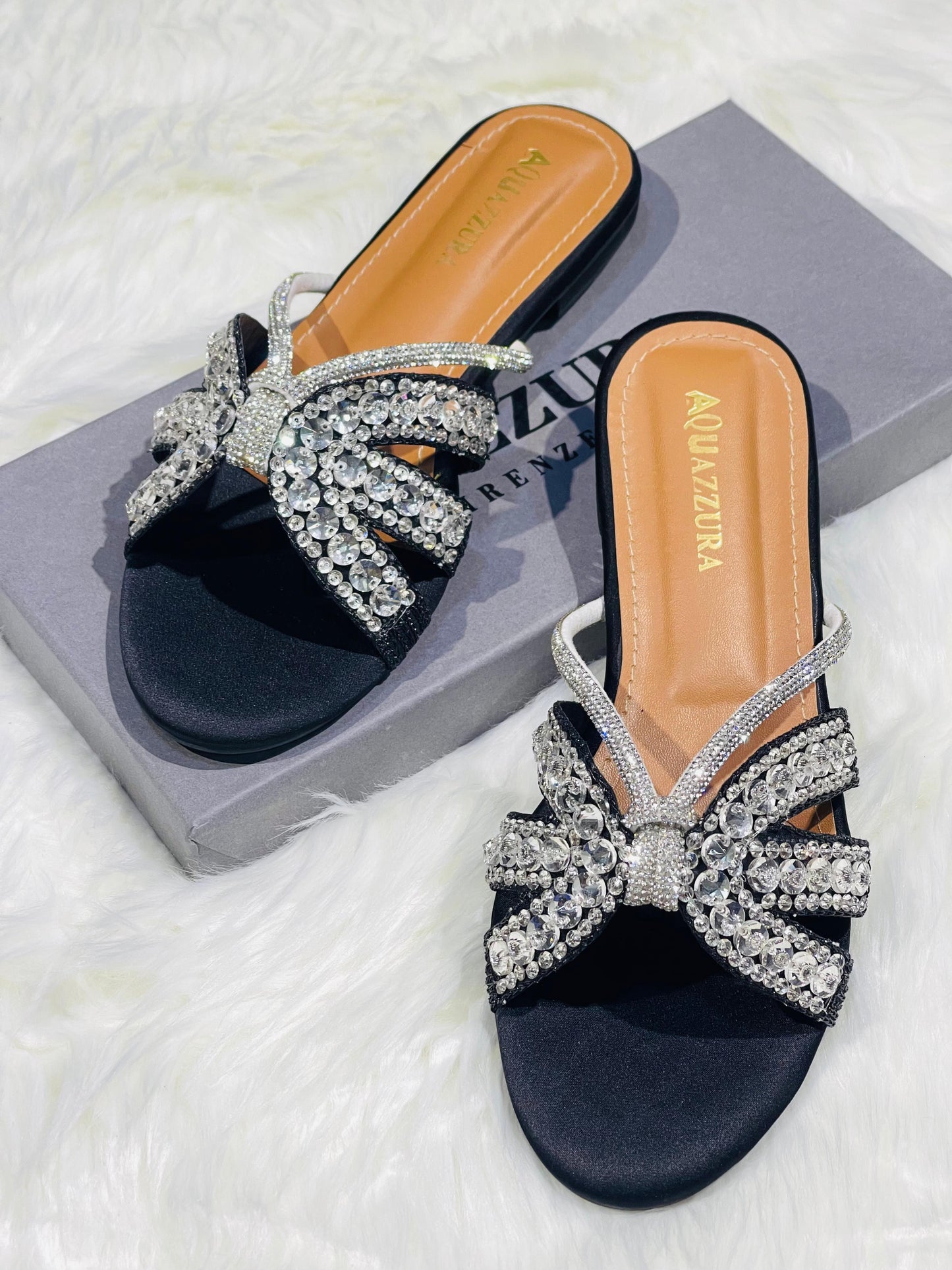 AQUAZZURA EMBROIDERED FLATS