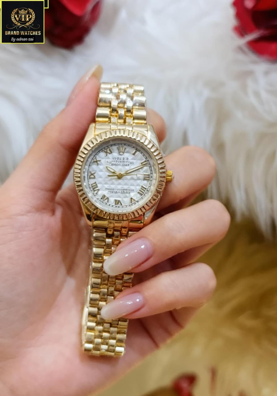 ROLEX GIRL'S BRASS CHAIN WATCH ⌚  ROLEX GIRL'S BRASS CHAIN WATCH ⌚  GOOD LOOKING ROLEX DIAL⬅ MASTER STEEL LOCK ⬅ GOOD LOOKING ROLEX DIAL⬅ MASTER STEEL LOCK ⬅