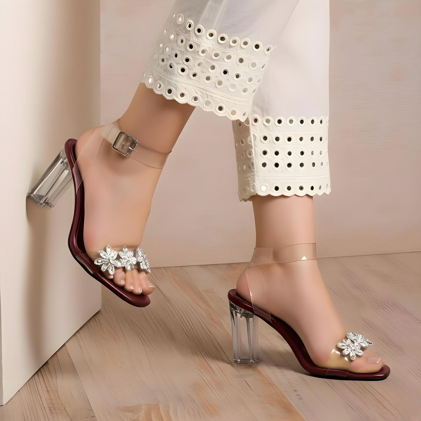 Premium Collection at B First 🎀 Jimmy Choo Fancy Heel For Girls 🎀  Black : 6-9-10   Maroon : 6-9-10-11-12