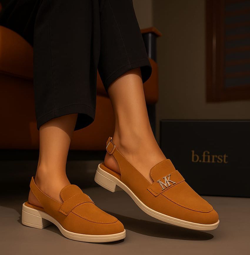 Comfort Heel Shoes 🎀 MK Brand High Quality Shoes For Girls 🎀 Mustard : 6-7-8-9-10-11  Black : 6-7-8-9