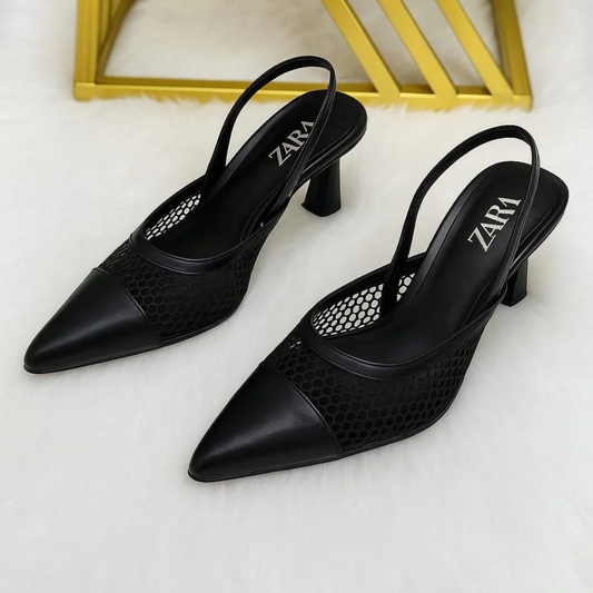 Women- Sandal   ZARA Pointed Toe Slingback Heel